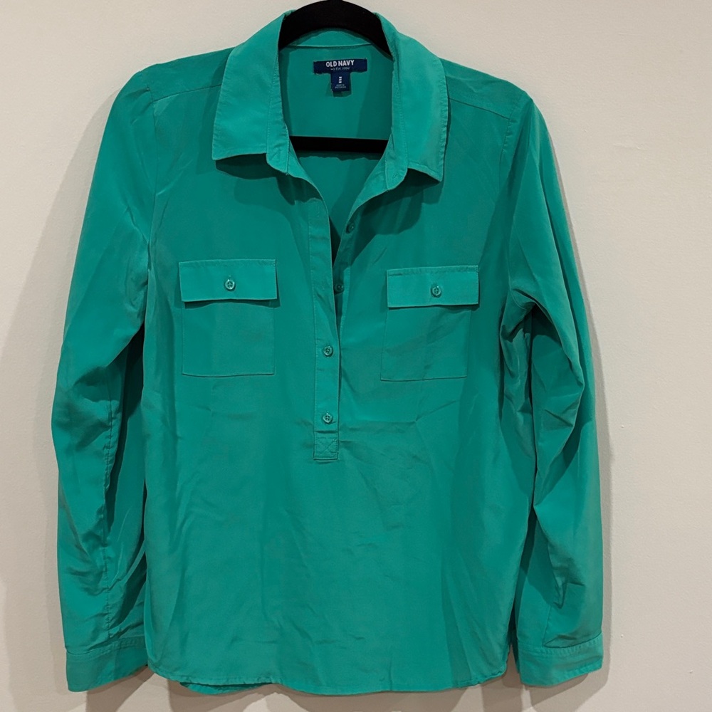 Old Navy Women's Teal Button-Down Shirt
